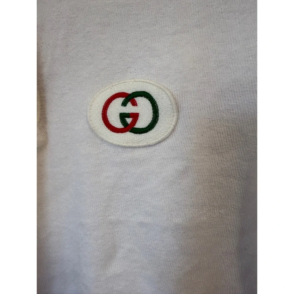 Gucci White Cotton Terry Cloth Polo Shirt Web Stripe Interlocking G Logo Italy